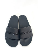 Load image into Gallery viewer, BALENCIAGA Rubber Logo Pool Slide Sandals, size 39
