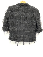 Load image into Gallery viewer, CHANEL VINTAGE 05A Black LESAGE Tweed Lace Metallic CC buttons CC FR38
